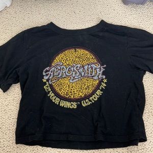 Cropped Aerosmith 1974 Band Tshirt (size S)